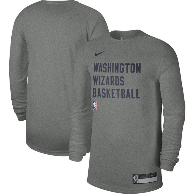Men's Gray Washington Wizards Heather 2023/24 Legend On-Court Practice Long Sleeve T-Shirt